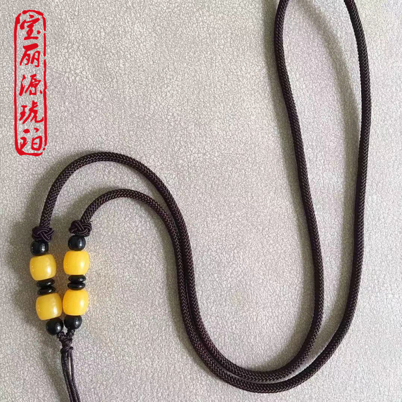 Beeswax Pendant All-match Rope Tight Woven Taiwan Jade Line High-grade Imitation Beeswax Agate Sandalwood Hanging Rope Woolen Chain Hanging Rope