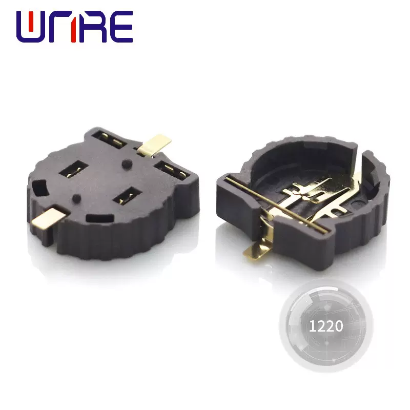 2450电池座子连接器2032弹片直插立式贴片充电CR-1202纽扣电池座