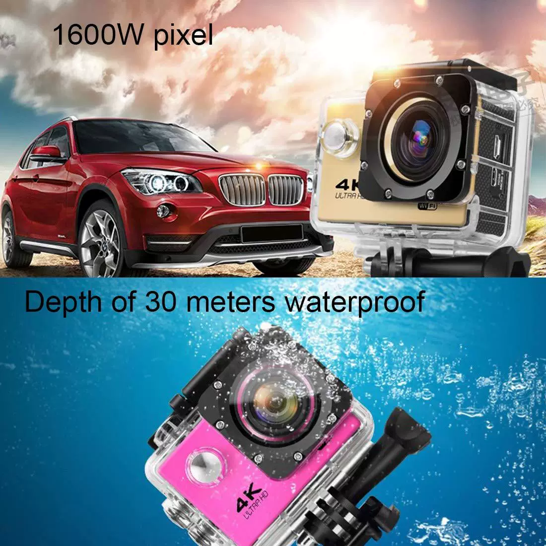 F60 ручная экшн-камера HD велоспорт 4K мини внешняя водостойкая камера для спорта головы крепления DV дайвинг