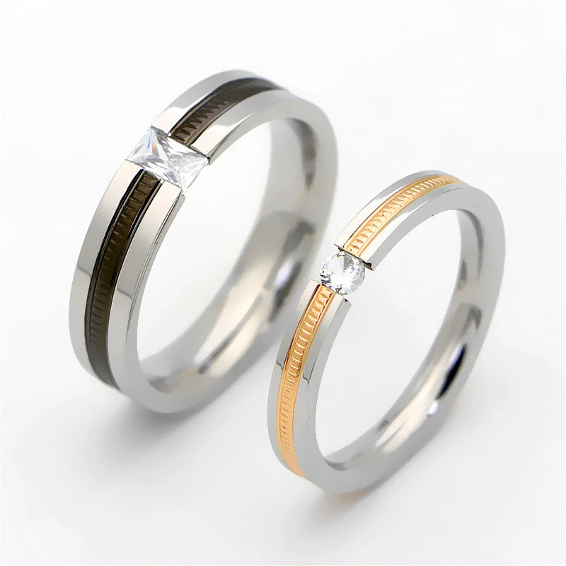 Овило Fashionable zirconium нержавеющая сталь для любимого на День Святого Валентина, тренд кольцо, корейский стиль
