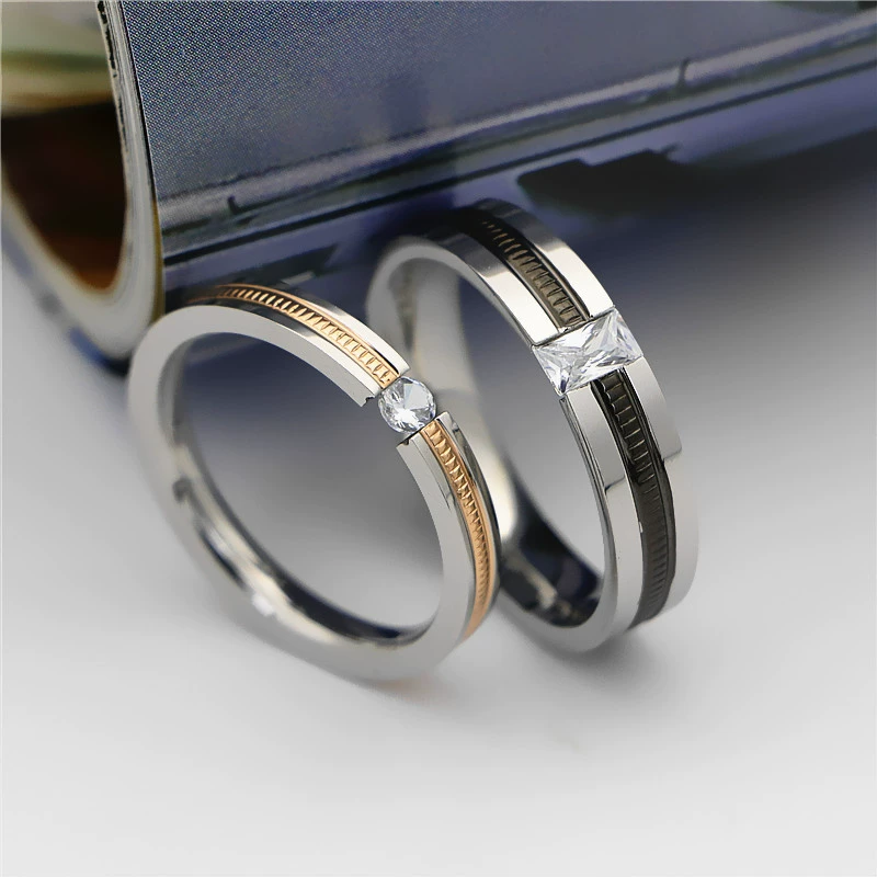 Овило Fashionable zirconium нержавеющая сталь для любимого на День Святого Валентина, тренд кольцо, корейский стиль