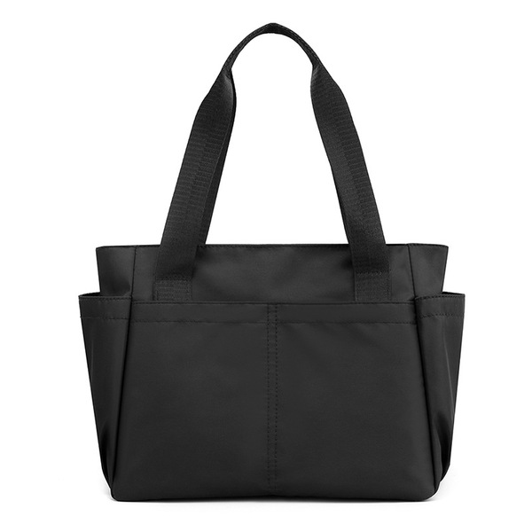 Capacious solid color durable waterproof nylon one-shoulder bag