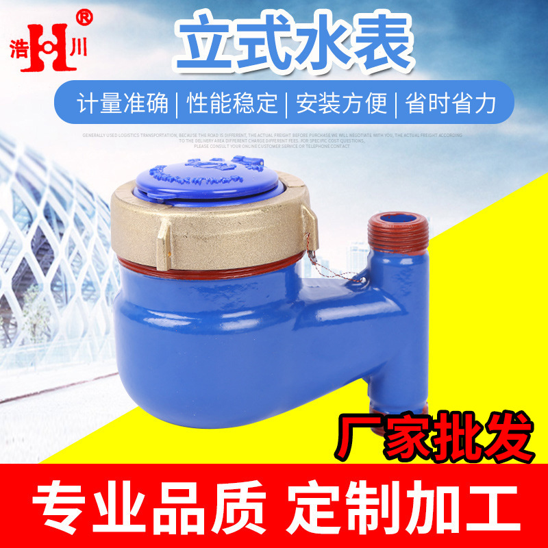 厂家批发立式水表 立式旋翼式数字冷水表 防倒流冷水水表家用水表