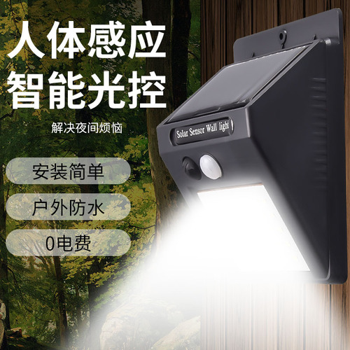 Solar human body induction lamp split courtyard indoor home garden villa street lamp led lamp bead rural night light