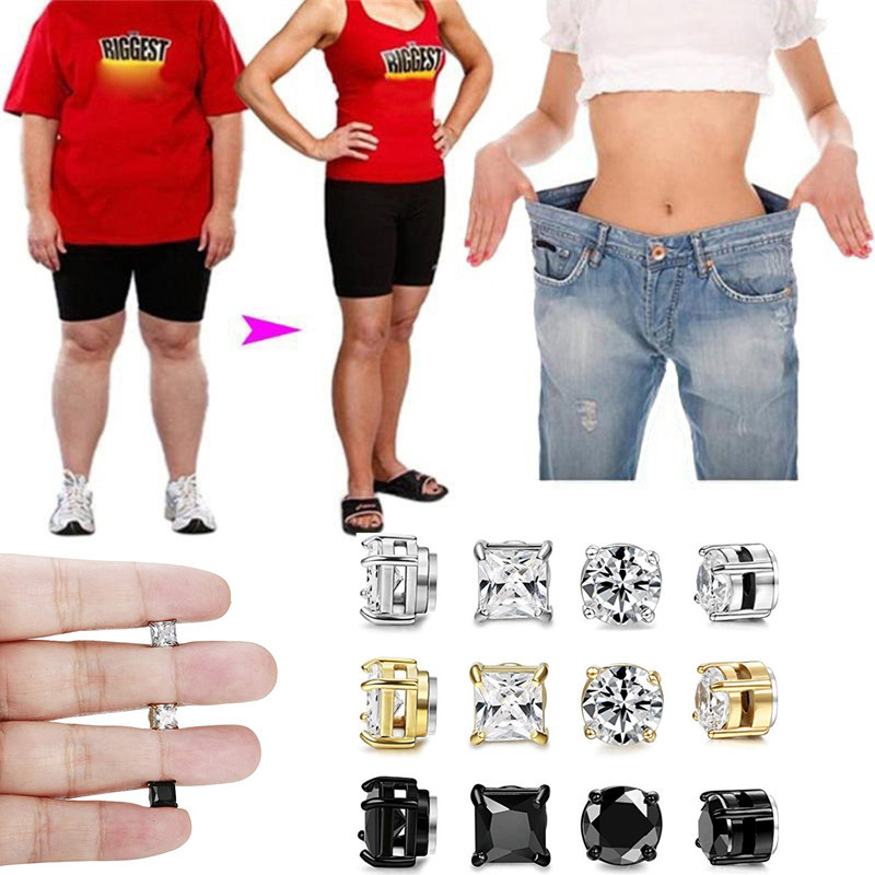 Amazon simple reducción de peso cuadrado Zircon de acero de titanio no perforado imán oreja espárragos eBay personalizado oído joyería al por mayor