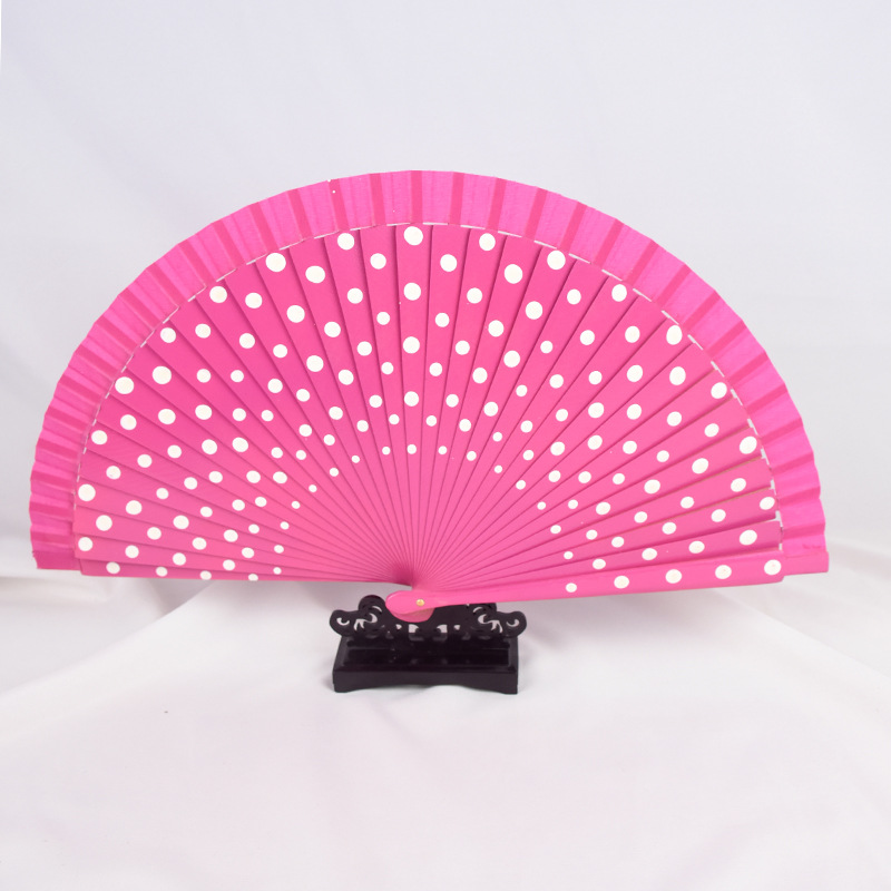 Ventilador español ventilador de la Media Luna ventilador de la danza fábrica al por mayor acabado de pintura Dama plegable ventilador conveniente apertura y cierre suave