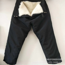 批发羊毛内胆皮裤男中老年高腰皮毛一体羊皮裤