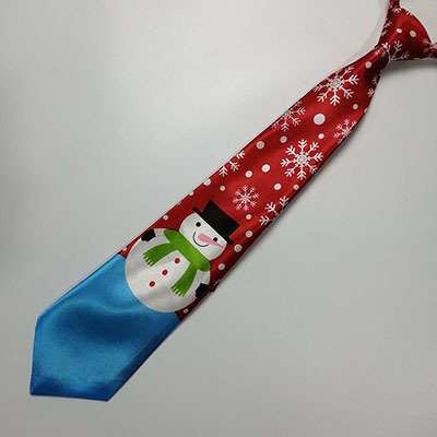 Amazon popular nuevo diseño impreso corbata vacaciones impreso LED luminoso corbata de Navidad música transfronteriza exclusiva