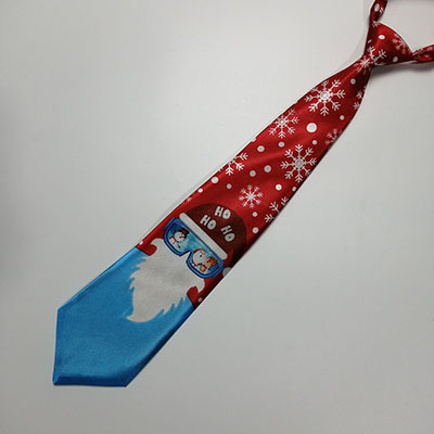 Amazon popular nuevo diseño impreso corbata vacaciones impreso LED luminoso corbata de Navidad música transfronteriza exclusiva