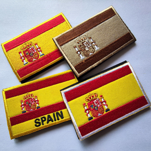 SPAIN Spanish multi-color flag badge magnet sticker patch strap hook embroidery cloth patch arm badge patch set accessory