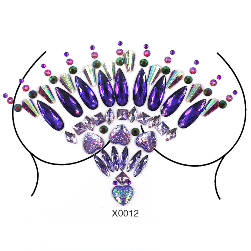 Europa y América sexy cuerpo de diamantes de imitación de cristal del pecho pegatinas de diamante tatuaje fabricantes de pegatinas de diamante en stock pegatinas de tatuaje autoadhesivas transfronterizas