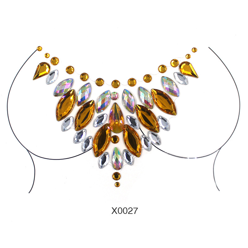 Europa y América sexy cuerpo de diamantes de imitación de cristal del pecho pegatinas de diamante tatuaje fabricantes de pegatinas de diamante en stock pegatinas de tatuaje autoadhesivas transfronterizas