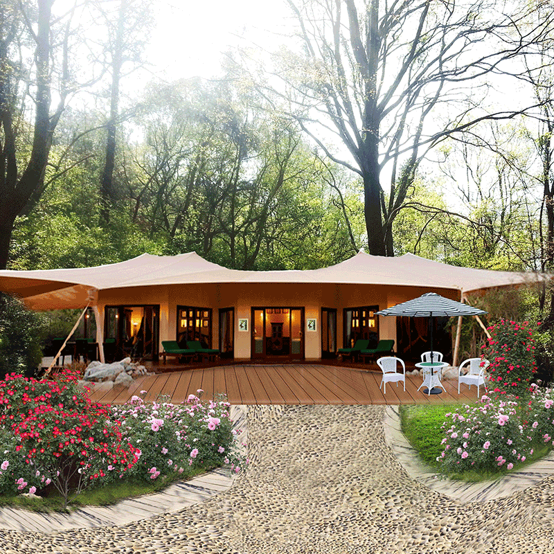 Carpa de estructura de película hotel tienda de campaña de alta gama ocio al aire libre B & B tienda de aleación de aluminio tienda de hotel de alta gama