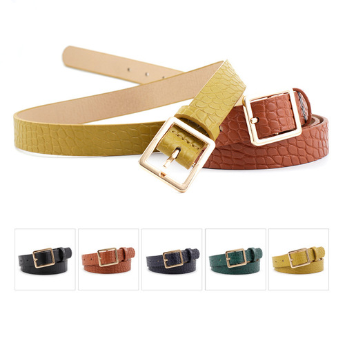 Foreign trade belt women's style French retro decorative Japanese buckle personalized stone pattern belt for women wholesale