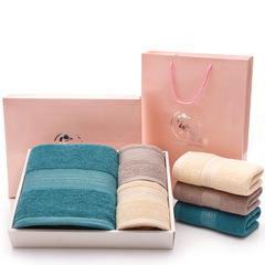 Factory Direct Sale Towel Set of 3 with Employee Welfare Gift Box for Company Clients with Printed Logo as Gift Set