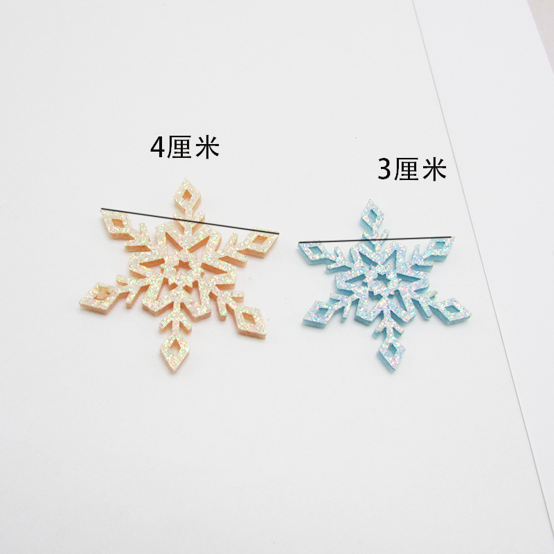 Cross-border decoración de Navidad copo de nieve pieza polvo de oro accesorios para el cabello material de horquilla polvo de oro copo de nieve accesorios de decoración de la joyería