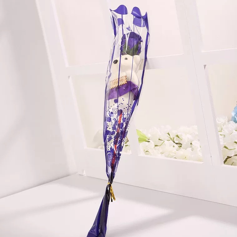 Regalo de flor de jabón y oso para el Día de la Madre y bodas.