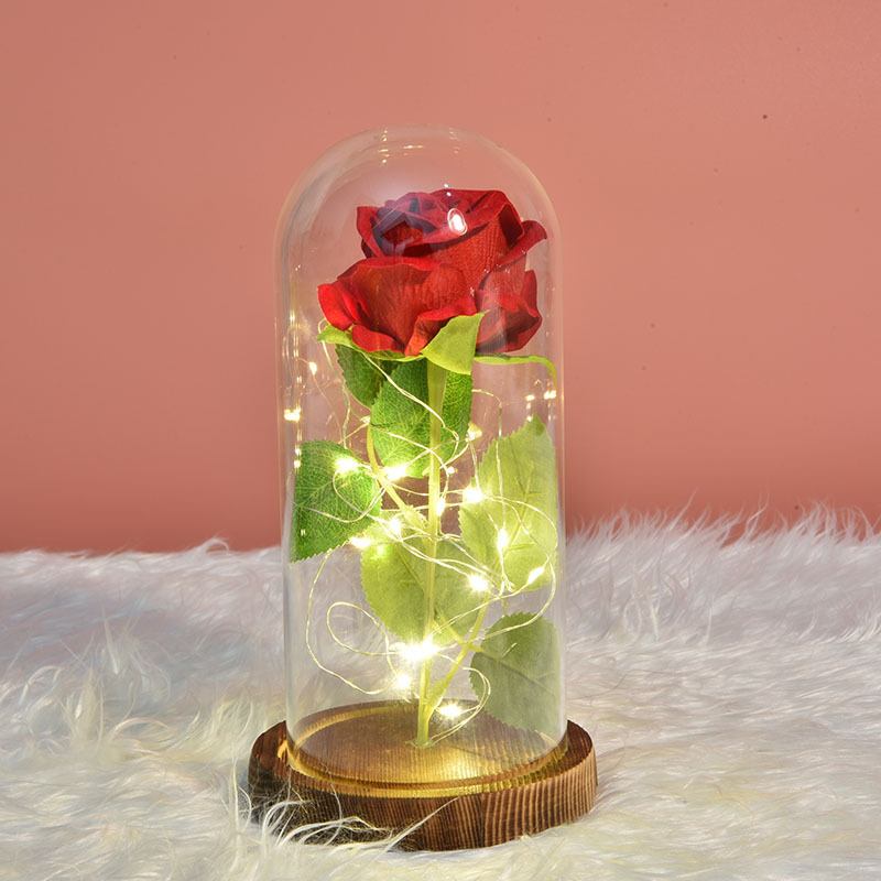 Transfronterizo Pequeño Príncipe Rosa artificial 24K hoja de oro rosa de cristal de luz LED de San Valentín regalo de Navidad