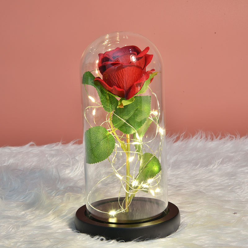 Transfronterizo Pequeño Príncipe Rosa artificial 24K hoja de oro rosa de cristal de luz LED de San Valentín regalo de Navidad