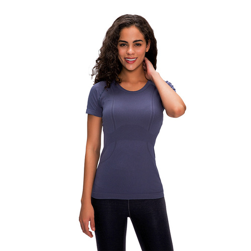 Spring and summer new women's short-sleeved round neck sports T-shirt running fitness top slim fit breathable shaping yoga short-sleeved