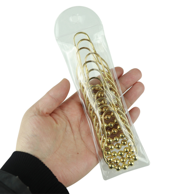 Gancho de cortina de ducha de metal transfronterizo directo de fábrica gancho de cortina de cinco bolas hebilla de la cortina hardware gancho pegajoso