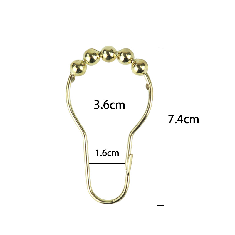 Gancho de cortina de ducha de metal transfronterizo directo de fábrica gancho de cortina de cinco bolas hebilla de la cortina hardware gancho pegajoso