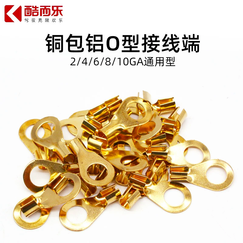 Обшитый медью алюминий и золото U-образный O-образный автомобильный аудиотерминал автомобильный усилитель мощности разъем сабвуфера Терминал