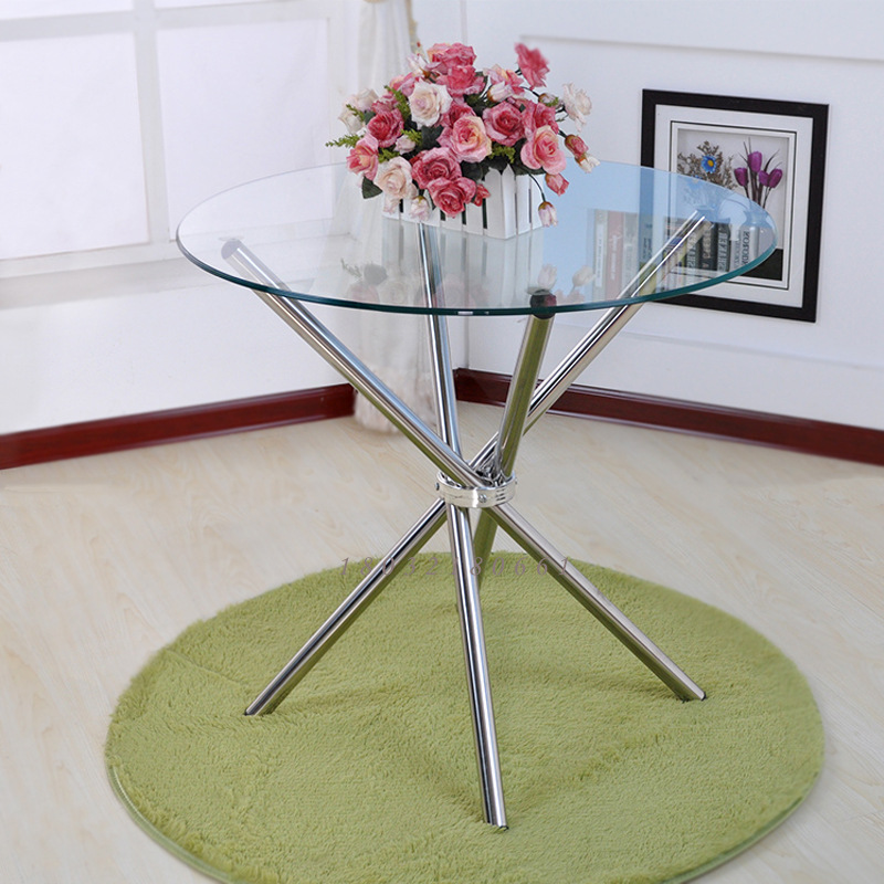 Negotiation Table Glass Round Table Dining Table Reception Table and Chair Round Conference Table Coffee Table Tempered Glass Reception Table