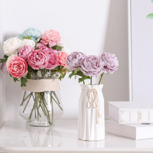 Korean simulation flower rose short branches dream little tea rose home living room wedding short branches placed fake flower manufacturers wholesale