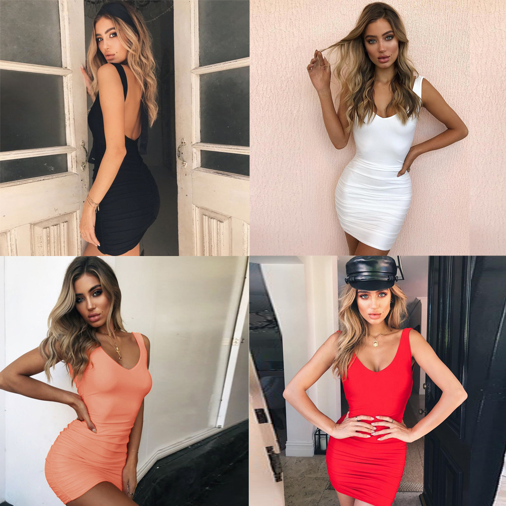 Women's Clothing Sexy Bodycon Dress Fashionable Wish Lis American Style Thin Casual Elegant Summer Dress_ecoleips.com