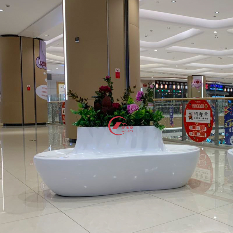 Fiberglass Leisure Chair, Heart-Shaped Flower Pot Chair, Creative Design for Outdoor Squares, Airports, and Public Seating, Manufacturer's Row Seating