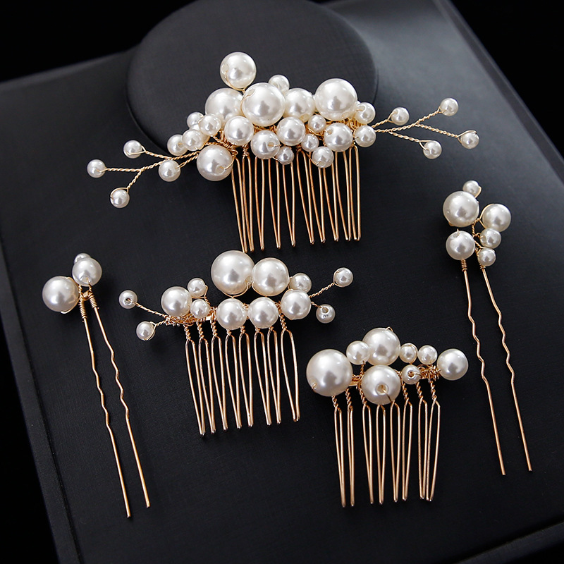 Hair accessory for bride handmade pearl