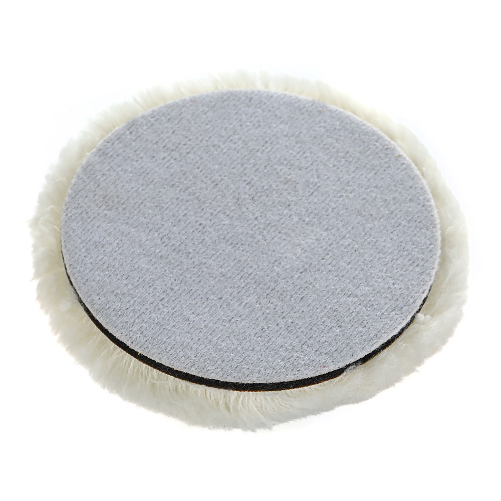 白色平型羊毛球抛光轮海绵自粘耐用不掉毛