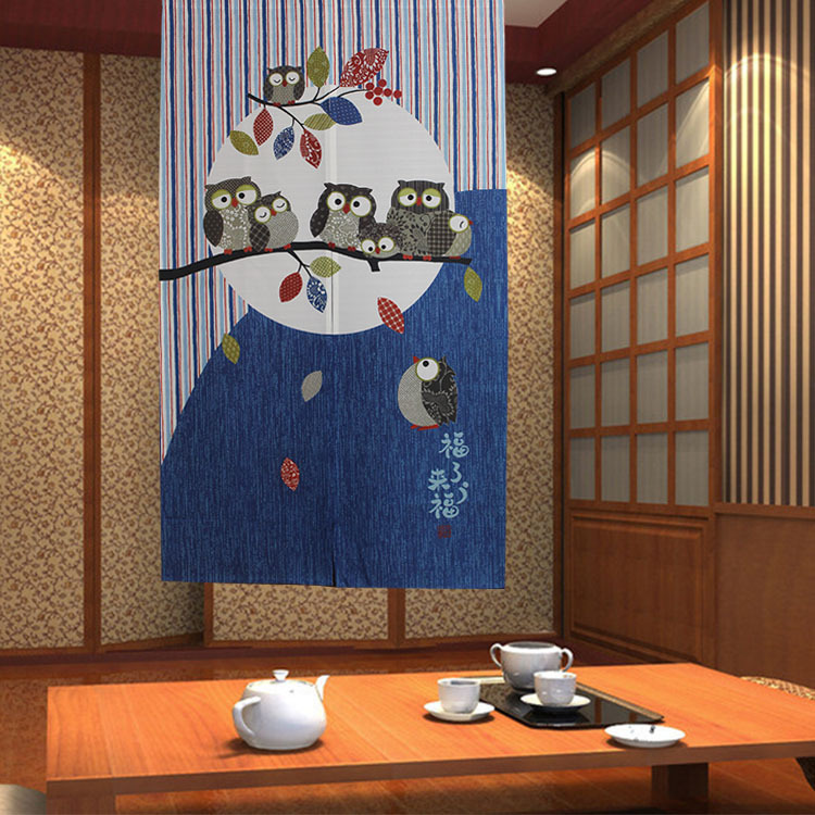 Japanese-Style Polyester Fabric Printed Door Curtain Blue Wholesale and Retail (85X150) Japanese-Style Polyester Fabric Printed Door Curtain Blue Wholesale and Retail (85X150)