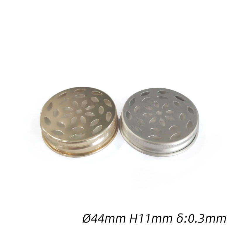 镂空铝盖 44*11mm花样打孔透明瓶镂空盖 铝制香薰蜡烛pet瓶瓶盖