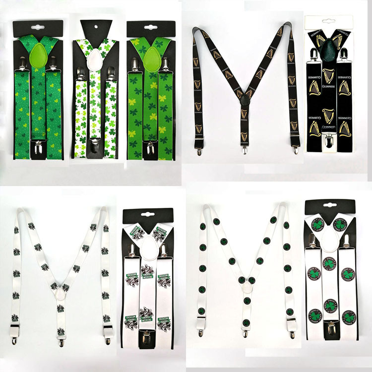 Los tirantes elásticos de tres clips con logotipo impreso del día de San Patricio, los más vendidos de Amazon.