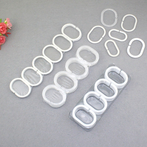 Manufacturer wholesale C-type curtain ring single hook, plastic shower curtain ring white curtain accessories in multiple specifications
