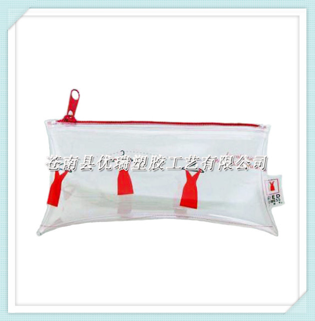 塑料薄膜PVC拉链包装袋 PVC高频热压软胶袋 透明PVC文具铅笔袋子