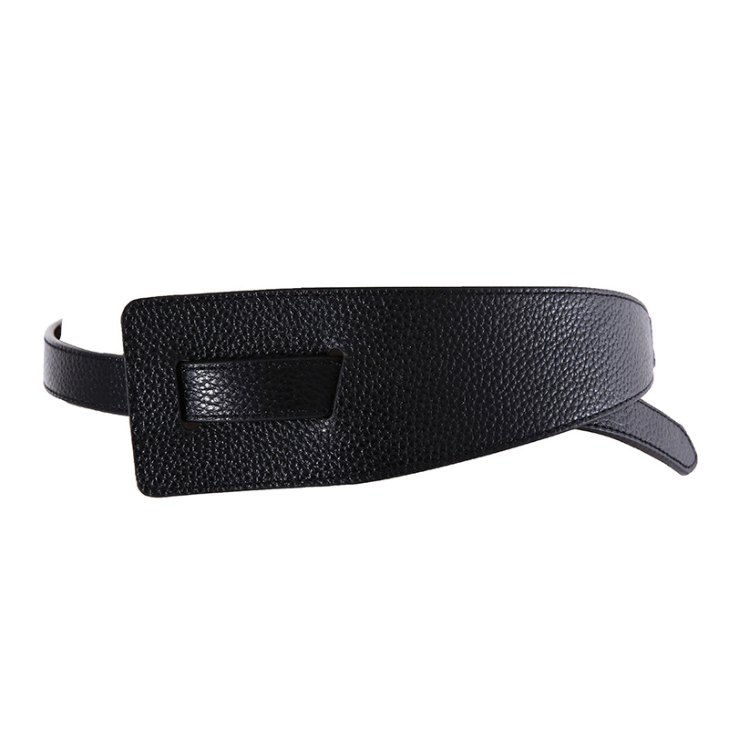Genuine Leather Waist Belt For Dresses And Sweaters, Simple Versatile Black Wide Waist Cincher, Top Grain Cowhide Decorative Belt For Women - Thumbnail 5