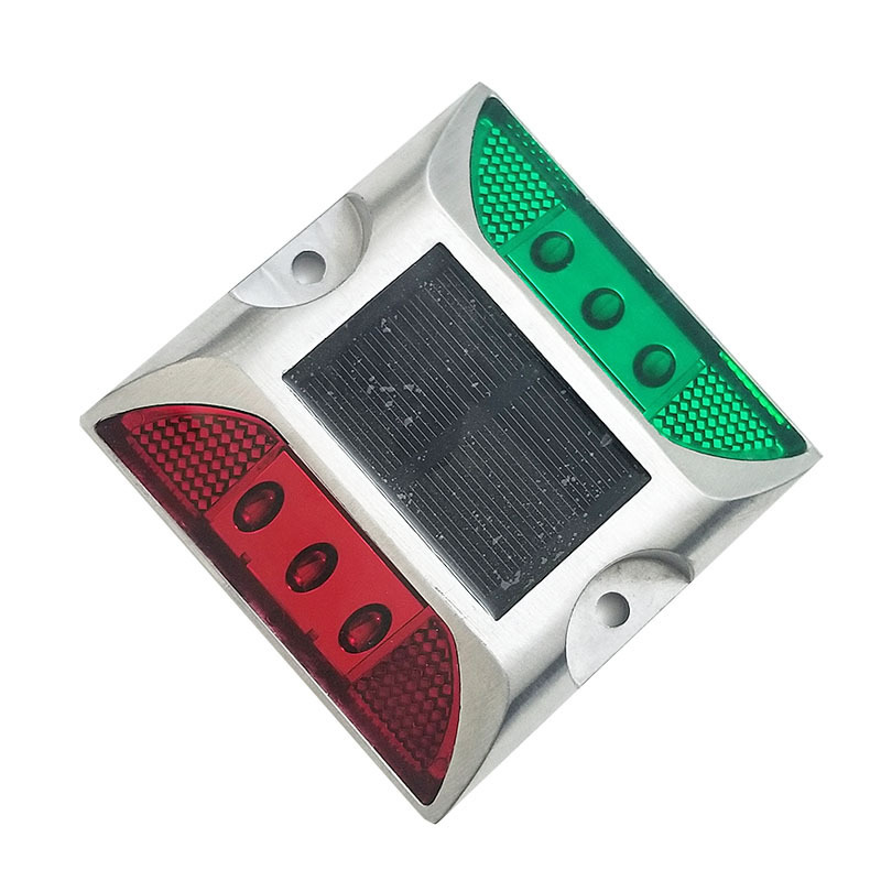 Manufacturers solar double-sided reflective spikes LED square truck warning fog lights Lane all aluminum raised road signs