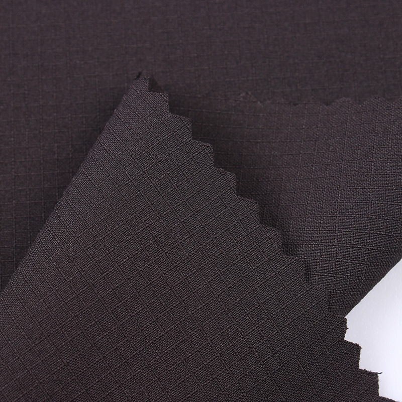 厂家批发梭织75D涤纶格子布弹力布 女装时装裤子 四面弹西装面料