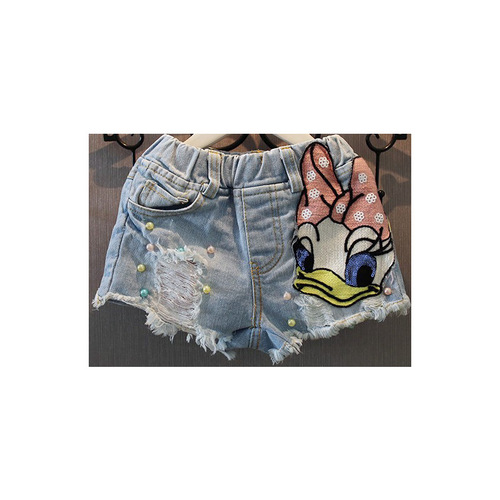 Baby girl summer denim shorts new children's pants children's clothing hot pants duck children's hot pants pants trendy