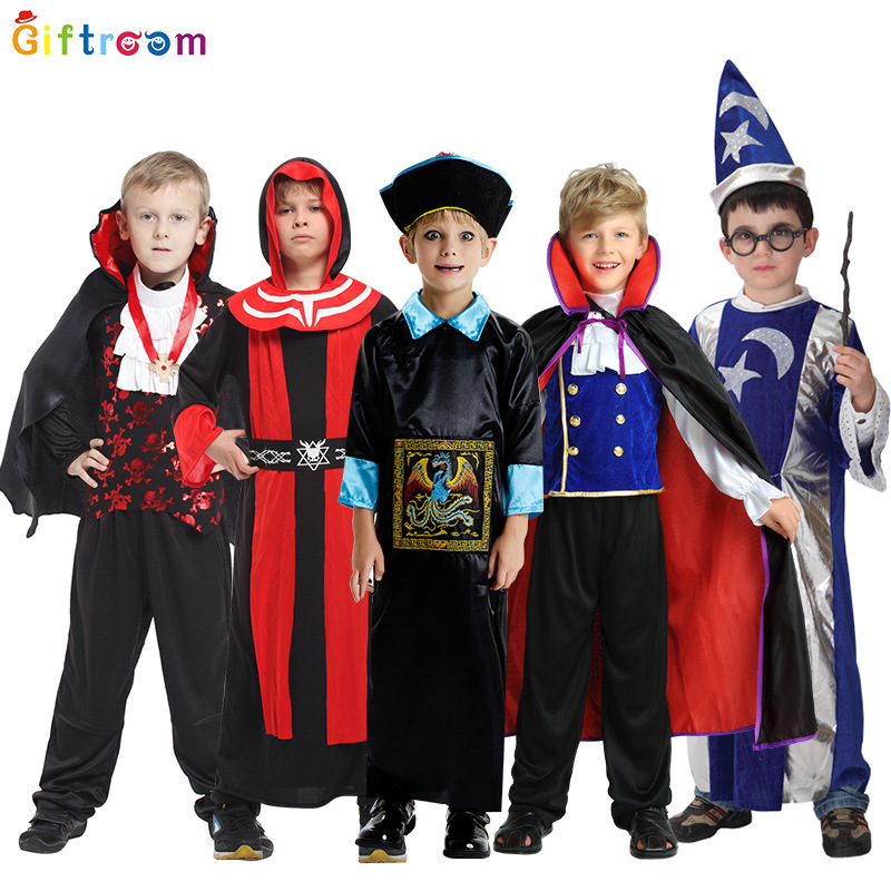 Halloween Kids Clothes Male Devil Zombie Suit Vampire Wizard Robe Play Party Party Performance Costume