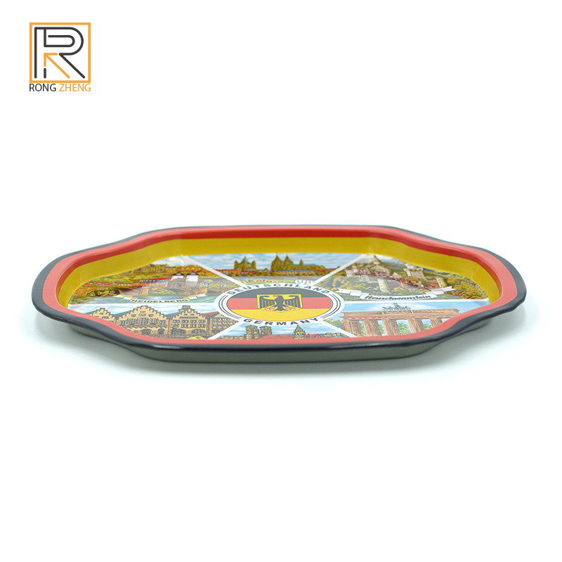定 制跨境马口铁托盘 圆形方形异形 糖果坚果食品摆盘手卷烟铁盘