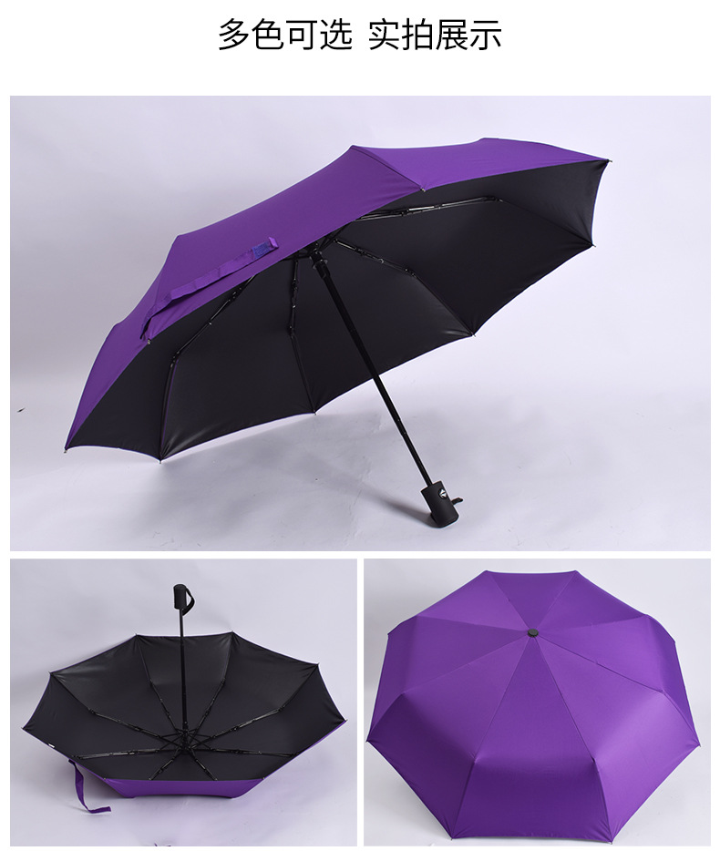 Paraguas de vinilo de protección solar completamente automático en stock logotipo imprimible al por mayor paraguas plegable paraguas de sol paraguas triple