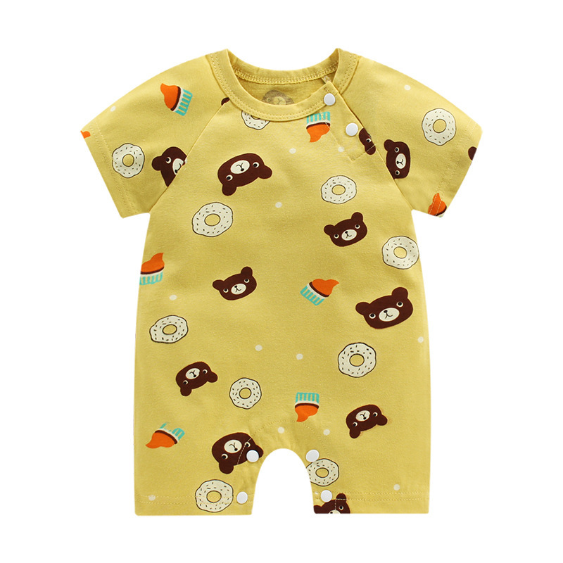 New summer clothing baby one-piece romper newborn baby cotton short sleeve thin Open-end romper New summer clothing baby one-piece romper newborn baby cotton short sleeve thin Open-end romper