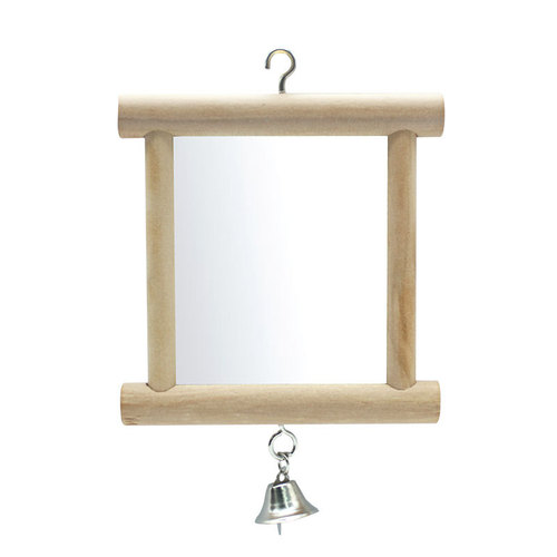 Bird Cage Accessories Parrot Myna Tiger Skin Hanging Wooden Bird Toy Dual-Sided Mirror Wall Mount (Dropshipping One Piece) 6