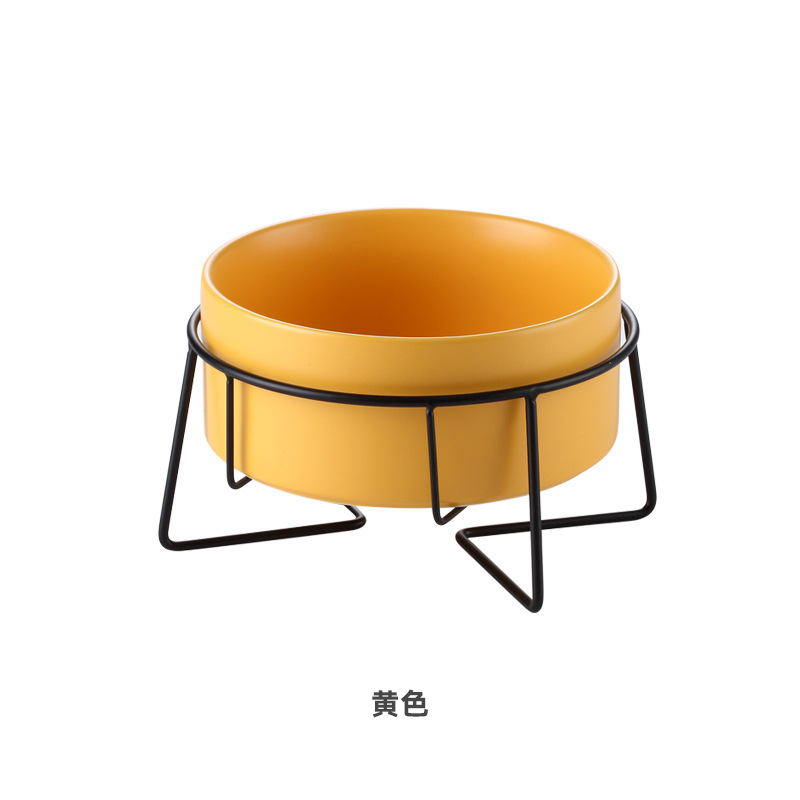 Tazón de gato de cerámica tazón de comida para gatos tazón de perro tazón de bebida tazón de comida protección cervical cerámica negro Pet Bowl tazón de gato