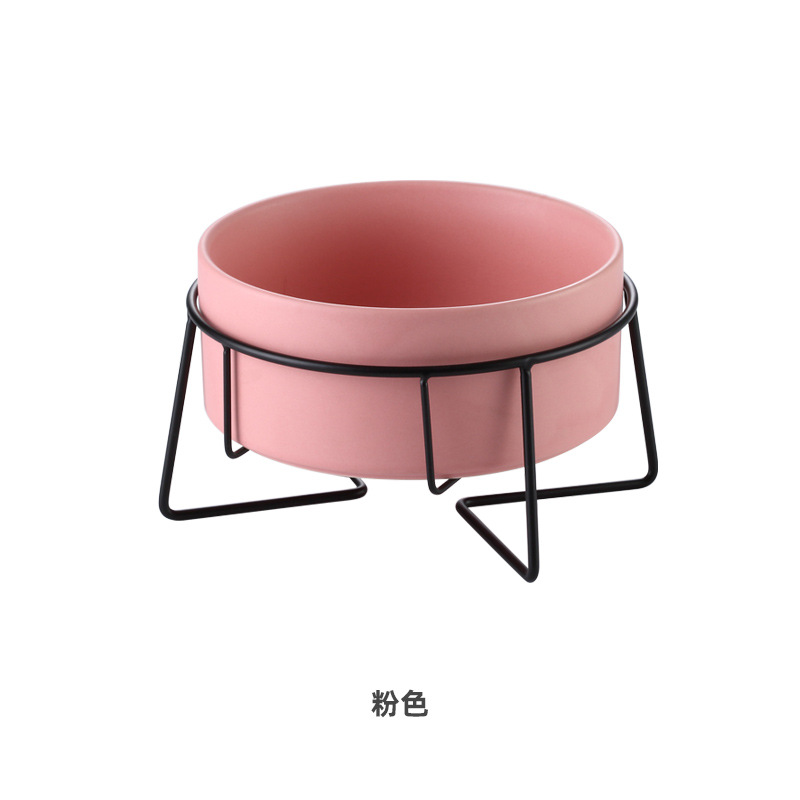 Tazón de gato de cerámica tazón de comida para gatos tazón de perro tazón de bebida tazón de comida protección cervical cerámica negro Pet Bowl tazón de gato