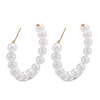 South Korean retro goods, capacious earrings from pearl, simple and elegant design